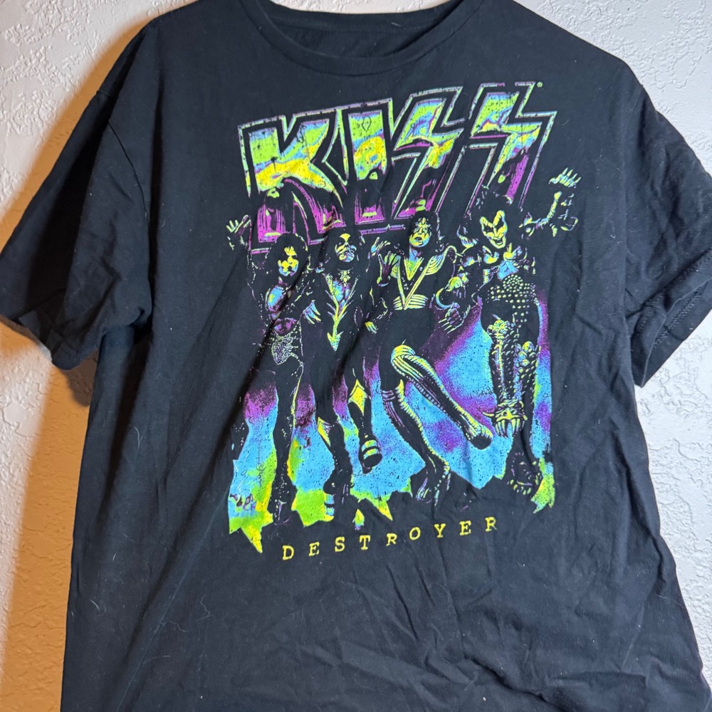 KISS Destroyer Band T Shirt Mens Size Medium M Black Graphic Tee